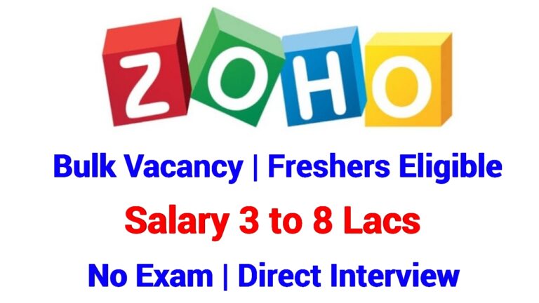 ZOHO Recruitment 2024 | Bulk Vacancy | Apply Online